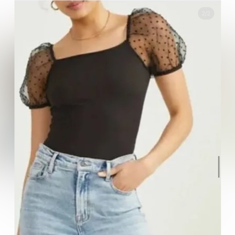 Altrd State Puff Sleeve Black Top